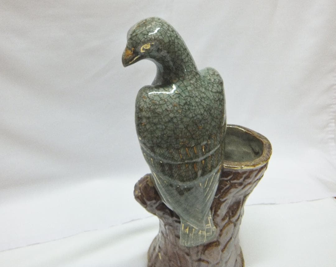 昭和レトロ！珍品！！相馬焼・花瓶・鷹