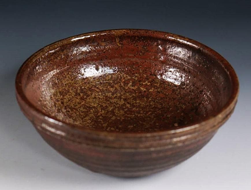 古備前　江戸期　黄胡麻窯変鉢　 M324