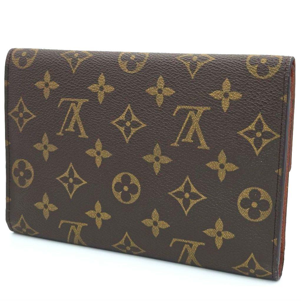 ルイヴィトン モノグラム ポシェット パスポール パスポートケース 三つ折り財布