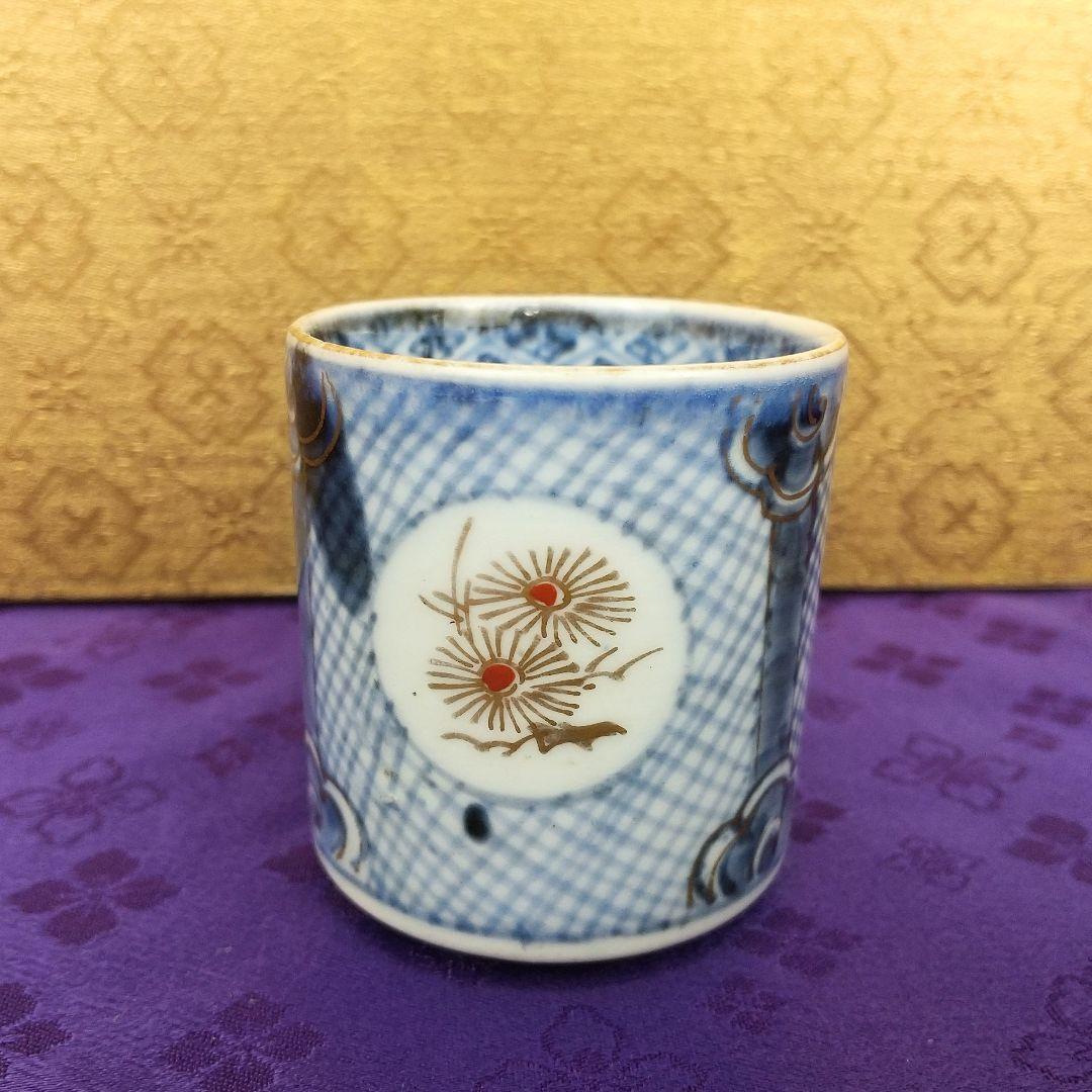 【お値下げしました！】古伊万里　覗　染錦　窓抜松竹梅文