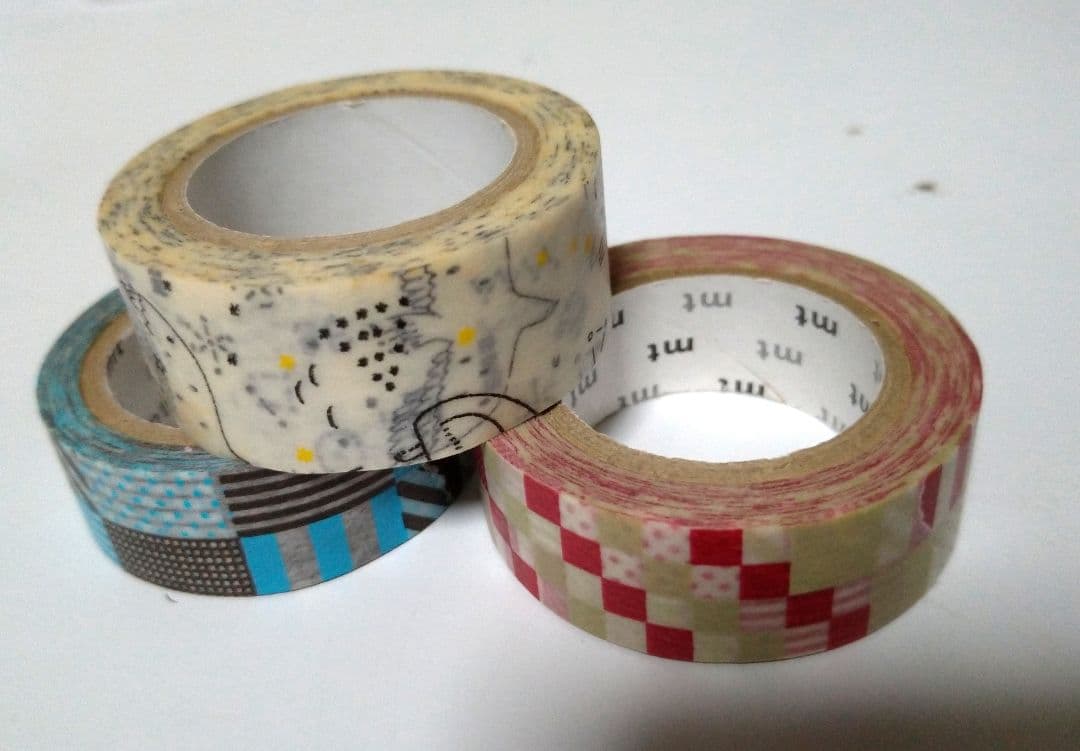 多色模様入りマスキングテープ 2個入り