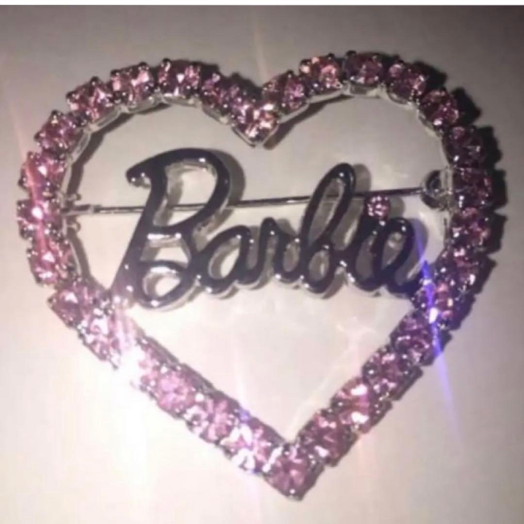 ★Barbie★レア！バービー ピンク ブローチ キラキラ ハート アクセサリー