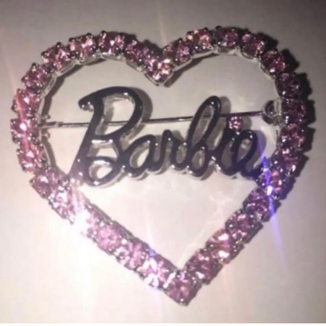 ★Barbie★レア！バービー ピンク ブローチ キラキラ ハート アクセサリー