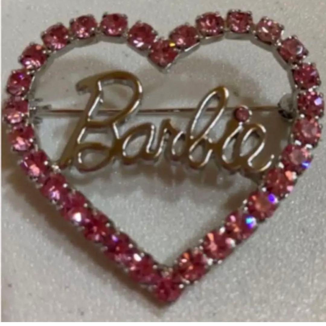 ★Barbie★レア！バービー ピンク ブローチ キラキラ ハート アクセサリー