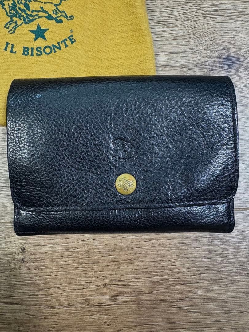 IL BISONTE ブラック二つ折り財布
