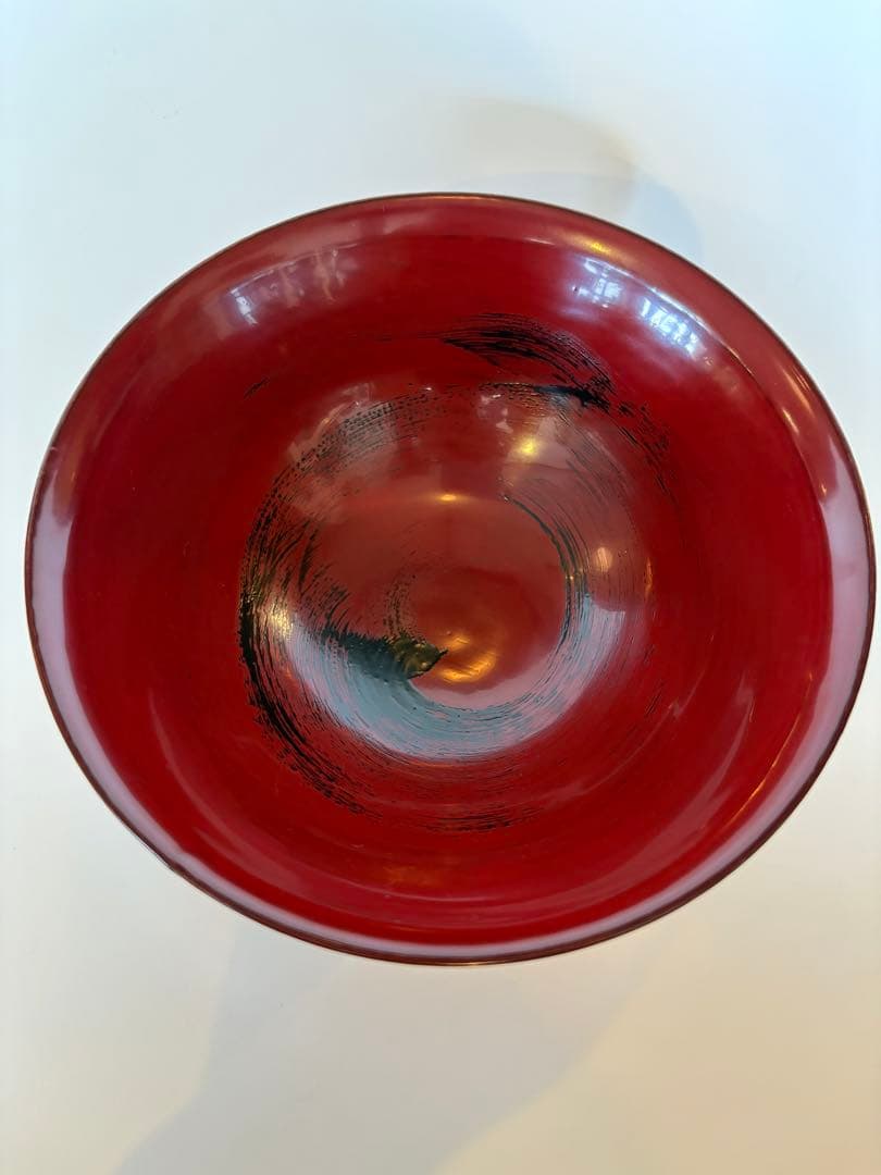 瀬戸國勝　漆器　朱地黒漆八カ目　椀　未使用品