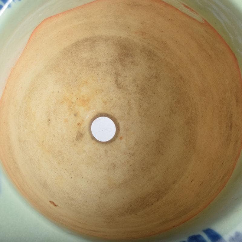 瀬戸焼　古瀬戸　青磁染付　竹文鉢　植木鉢　C　8792