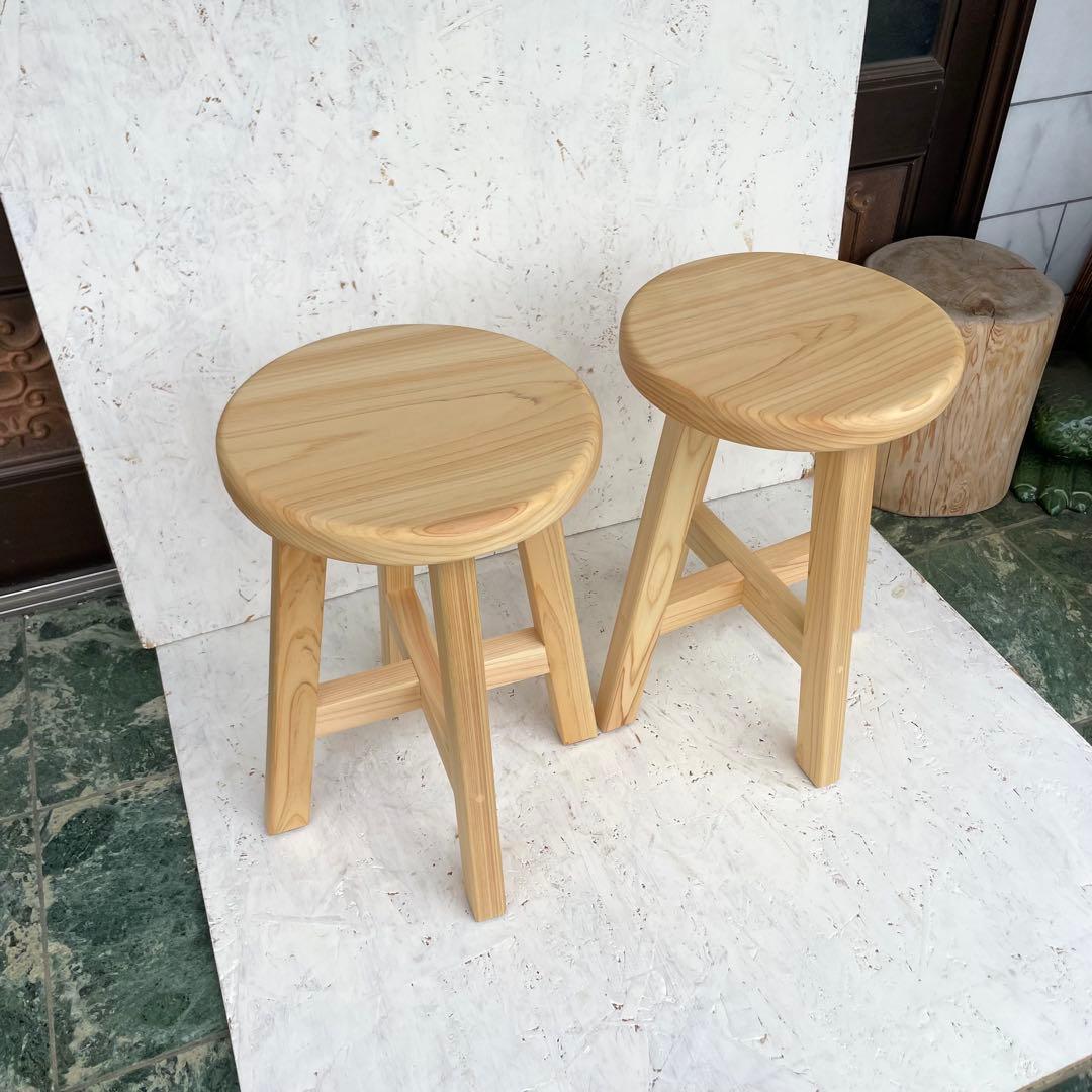 Kuutan　国産ひのき　丸椅子　木製スツール