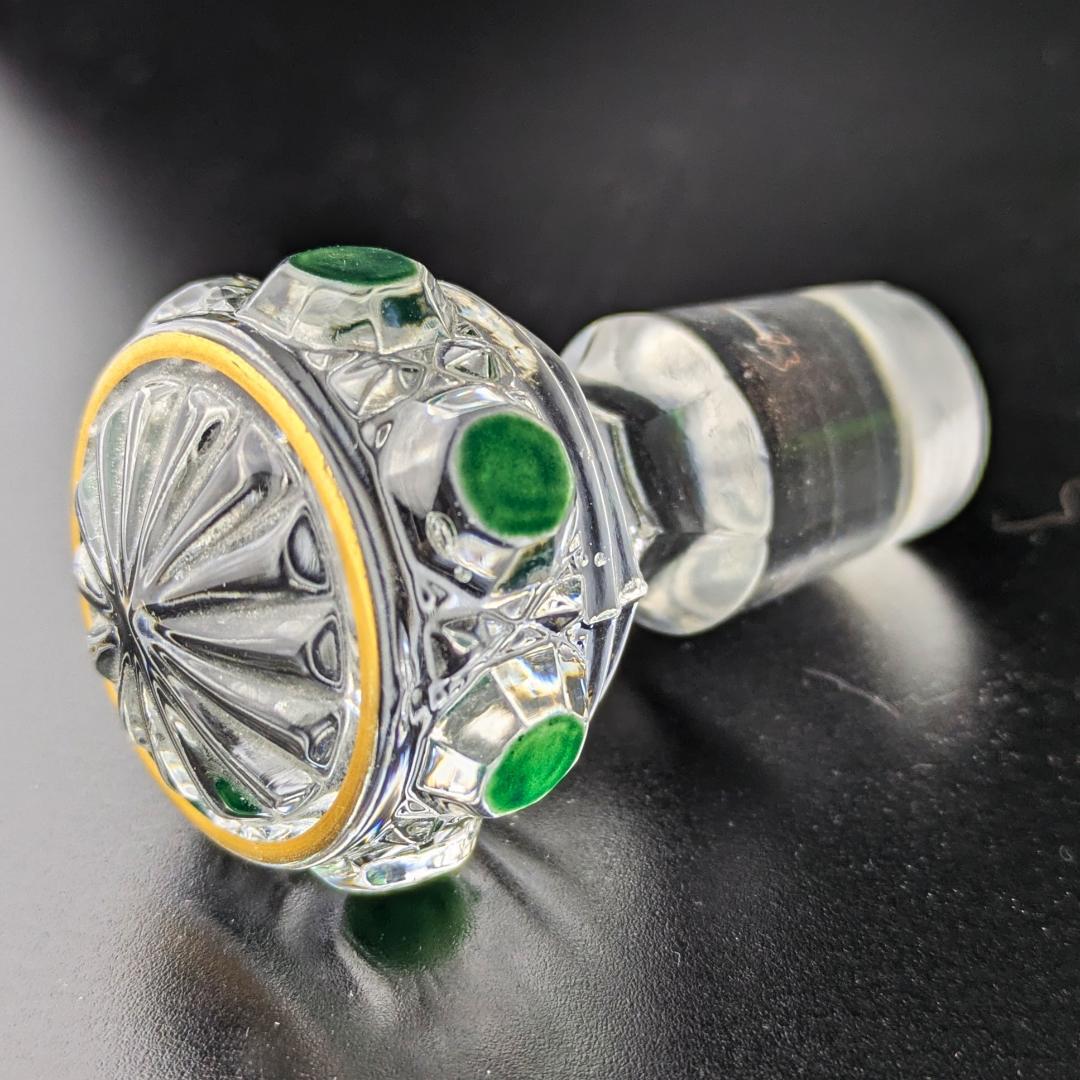 オールドバカラ ディアマン 中型香水瓶 グリーン＆金彩 BACCARAT