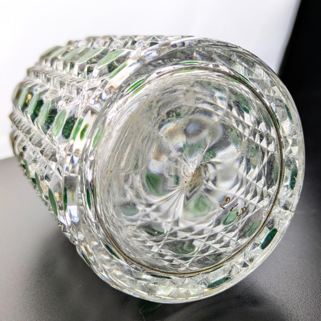 オールドバカラ ディアマン 中型香水瓶 グリーン＆金彩 BACCARAT