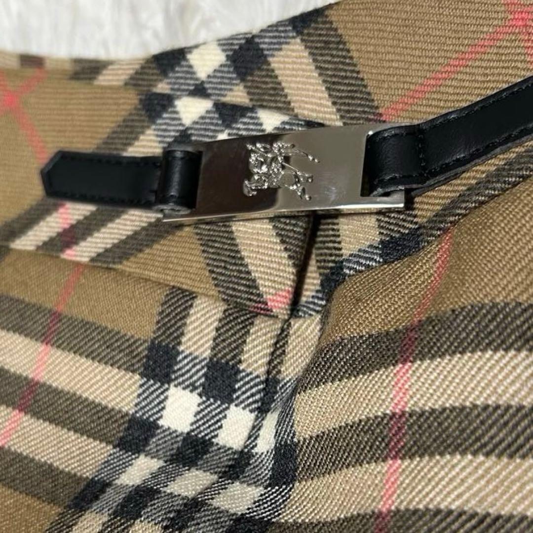 【美品】バーバリーロンドン　ノバチェック ウールスカート 40 ホースロゴ