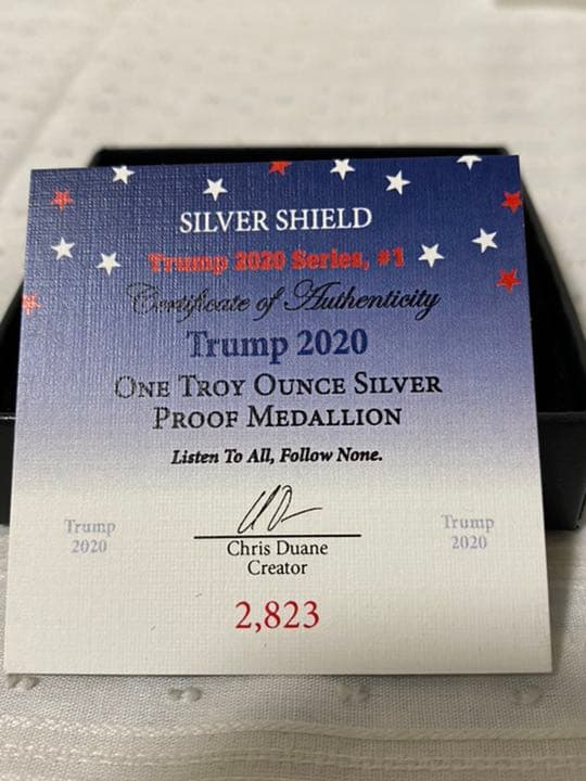 2020　トランプ大統領　シルバーラウンド　1オンス　メダル　　銀貨