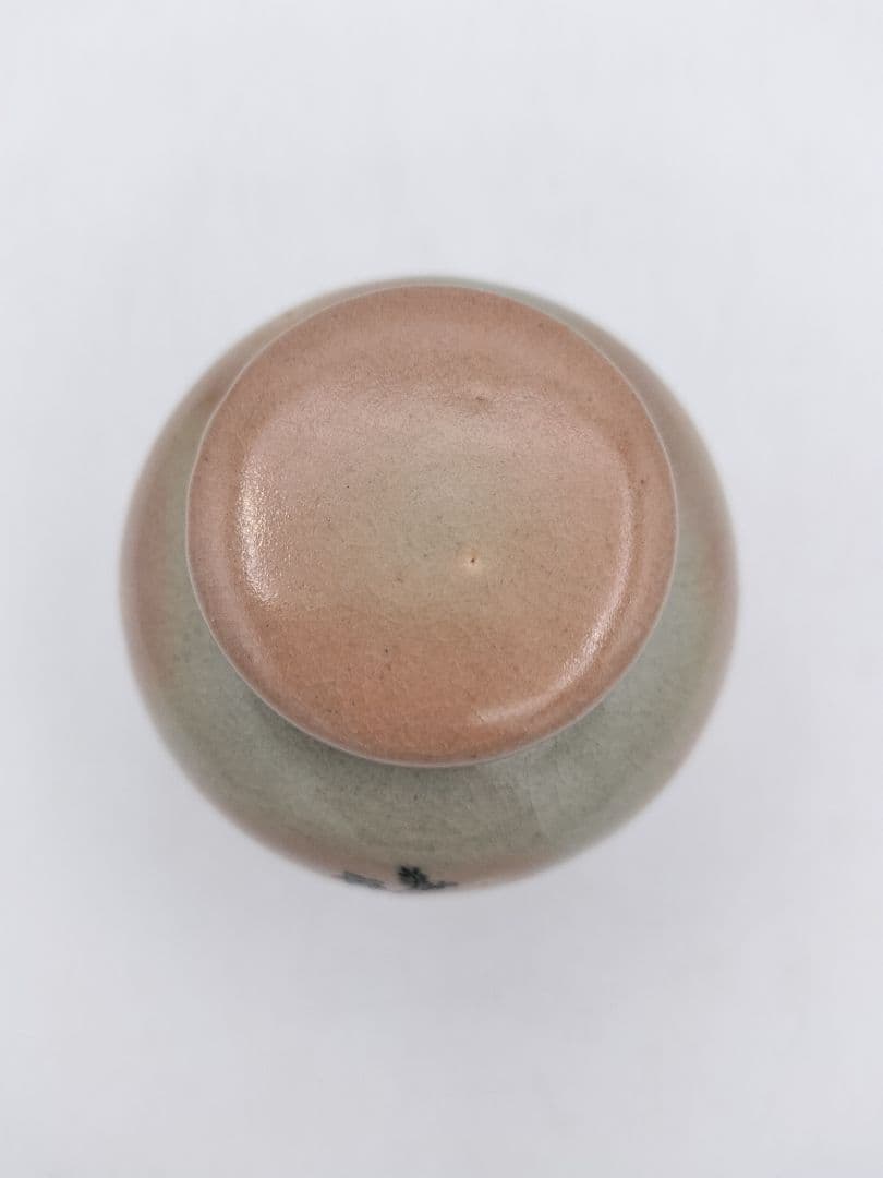 b869 茶入 煎茶 あけぼの草花 北村和善 茶道具 古物