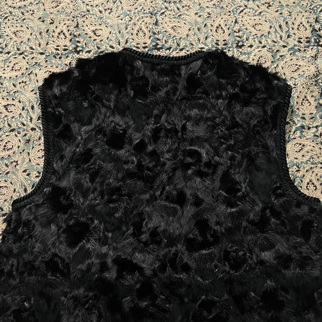 60’s カラクール 毛皮 リアルファー ベスト ビンテージ ブラック 50's