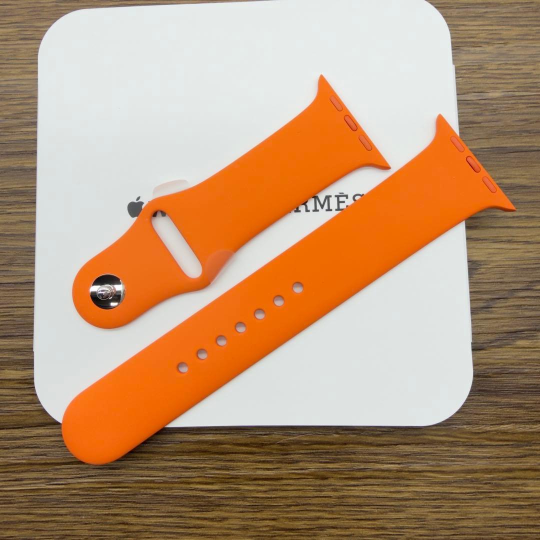 3038 未使用　Apple Watch エルメス　オレンジ　ラバーバンド