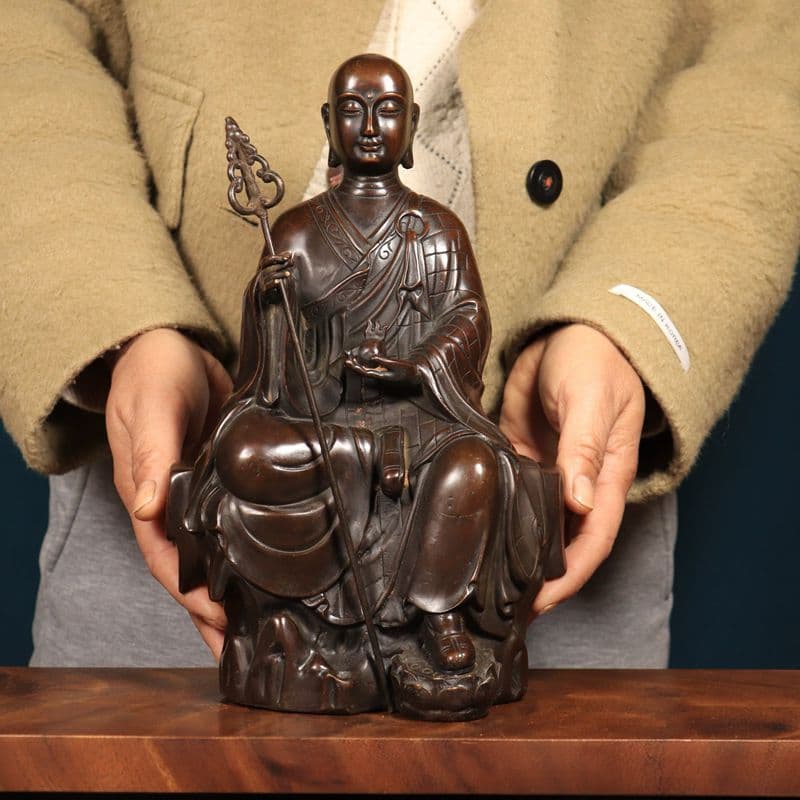 銅製 仏像 地蔵王菩薩仏像 応接間仏間 家庭用 室内 奉納 工芸品 置物