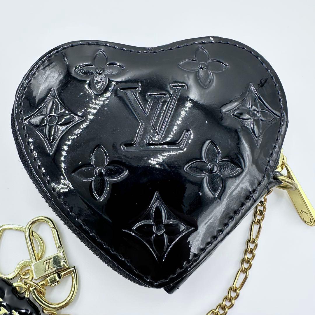 ルイヴィトン ヴェルニ ハート ポルトモネクール 小銭入れ ケース 黒