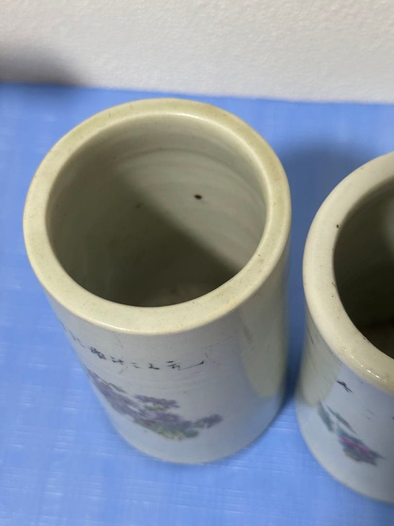 中国古美术 清時代筆筒 染付