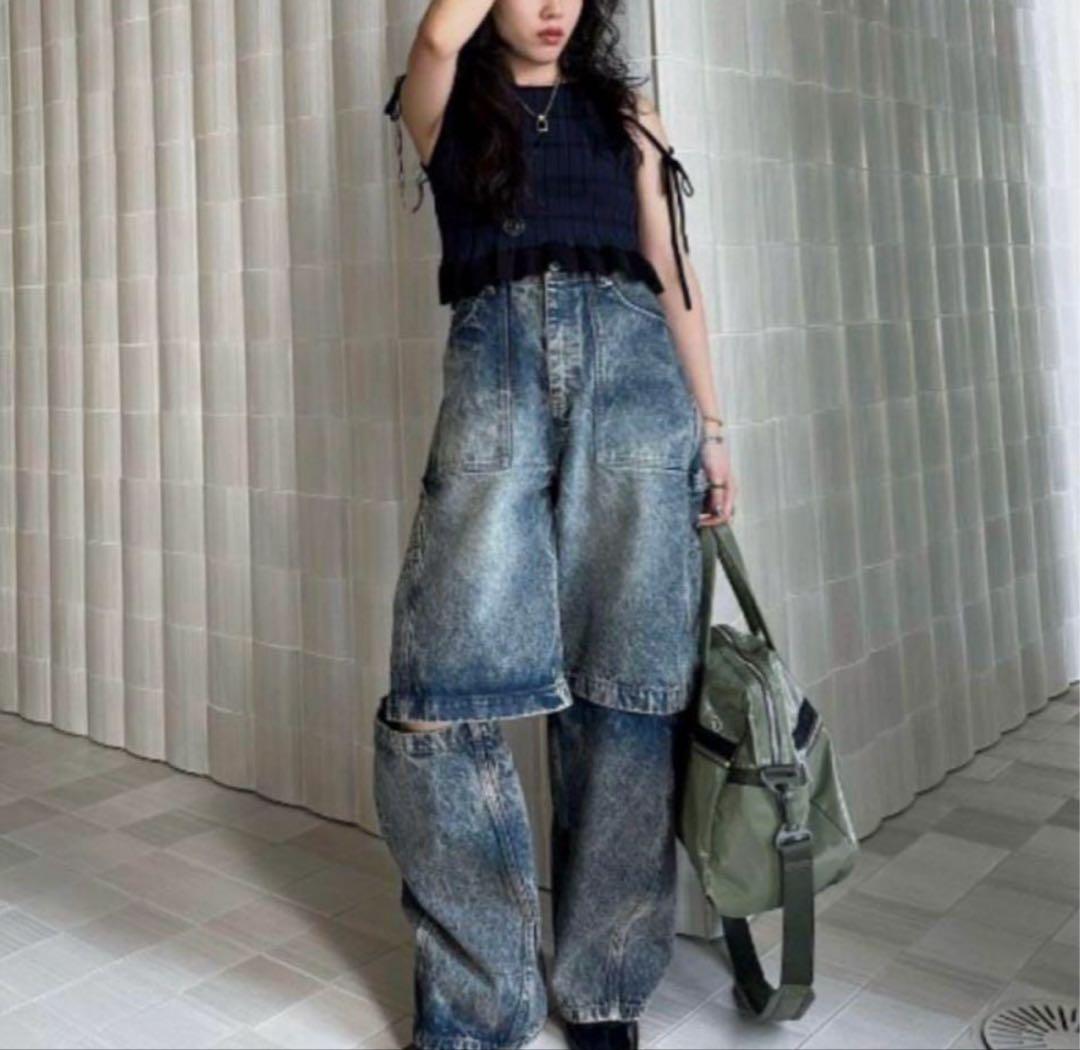 トップス Ameri MEDI PURIPURI SHORT KNIT TOP