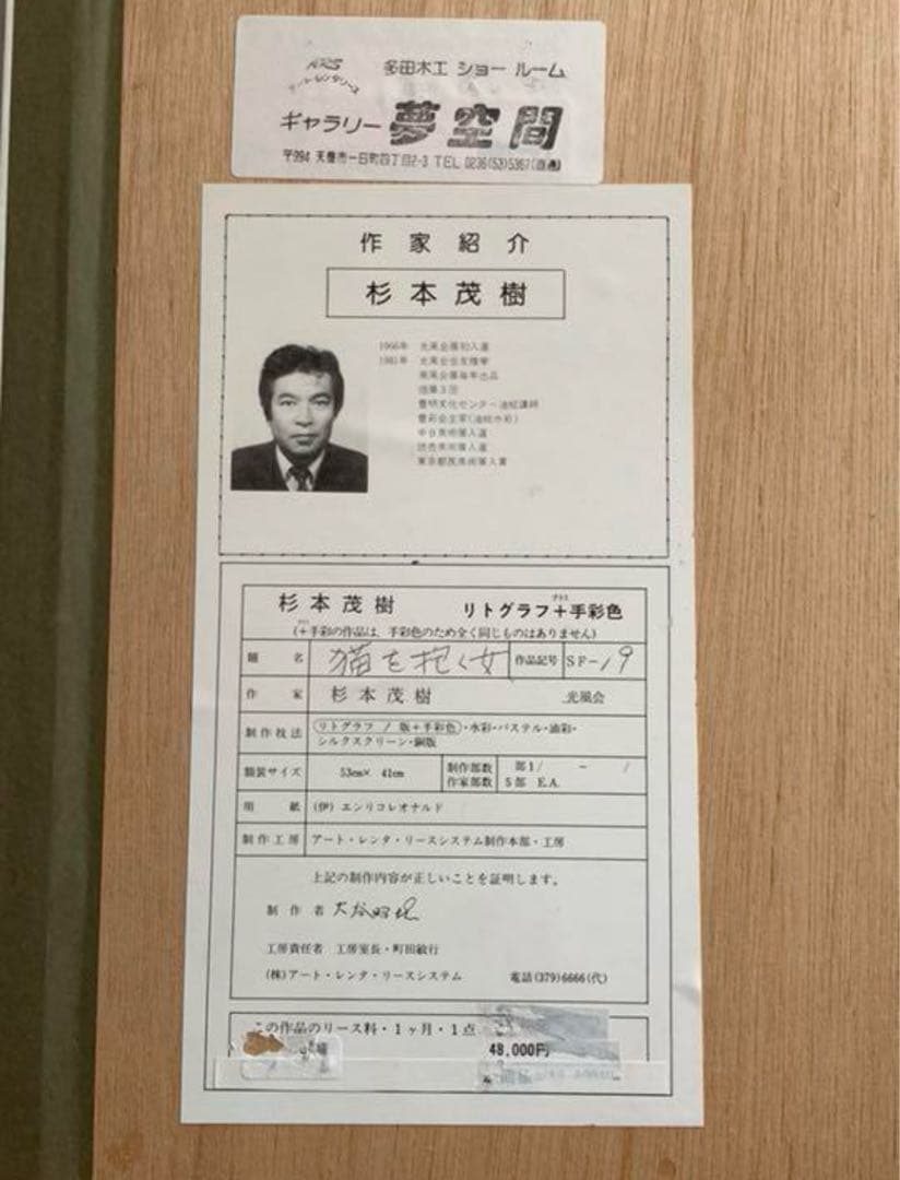 絵　猫を抱く女