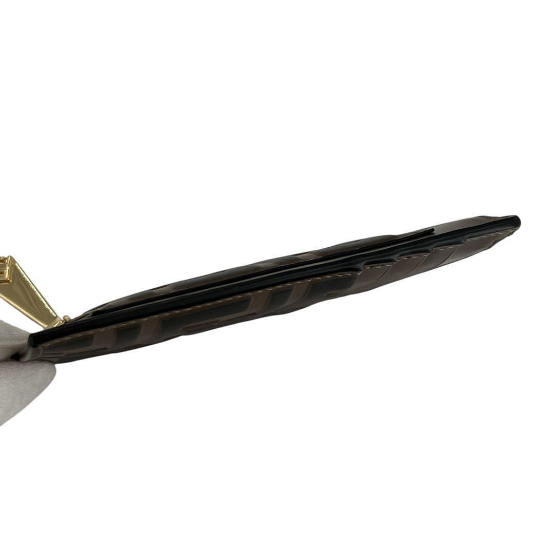 美品　フェンディ　ケース　FFダイヤモンド　カードケース　ズッカ　レザー