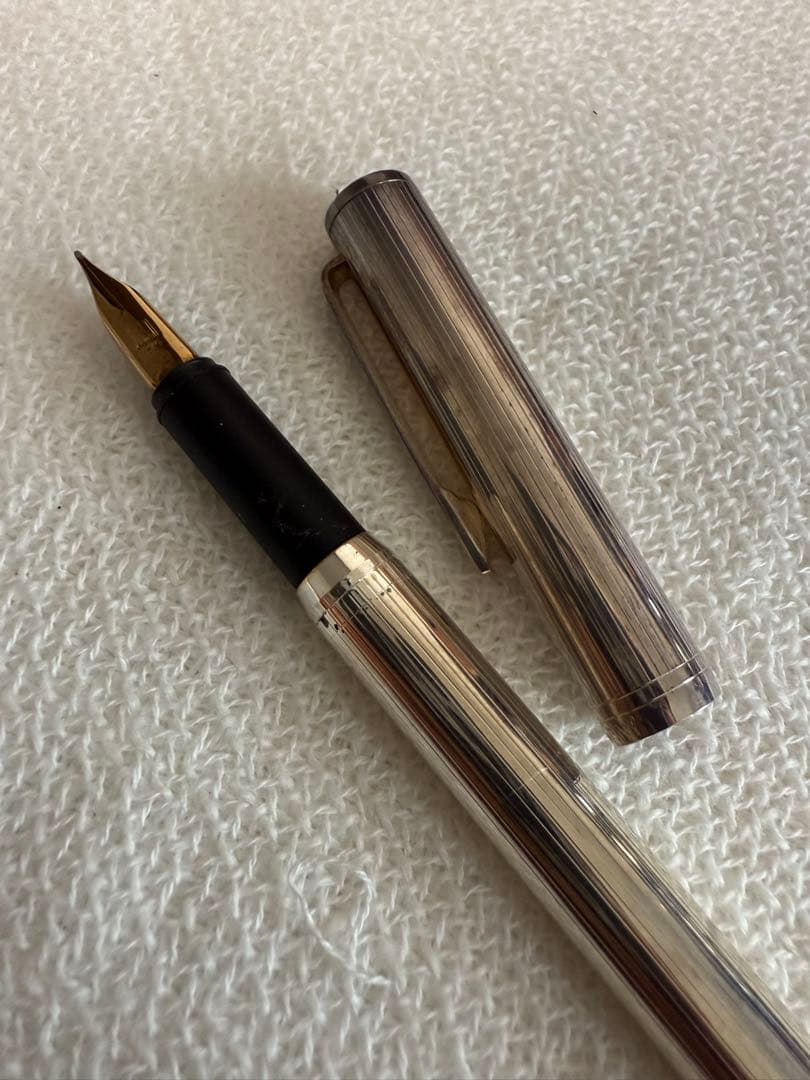 ダンヒル万年筆、シルバー