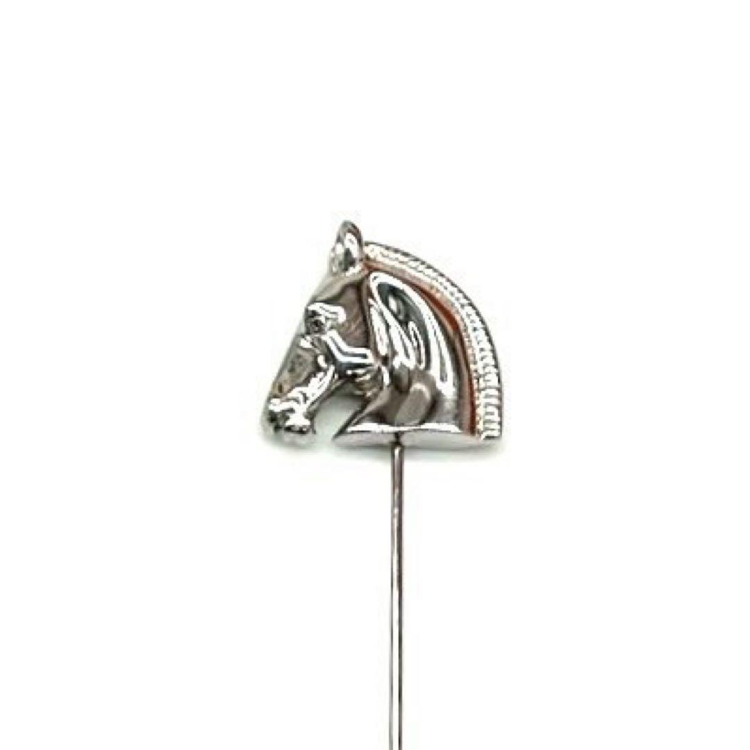 【美品】HERMES エルメス ピンブローチ 馬 ホース シュバル シルバー
