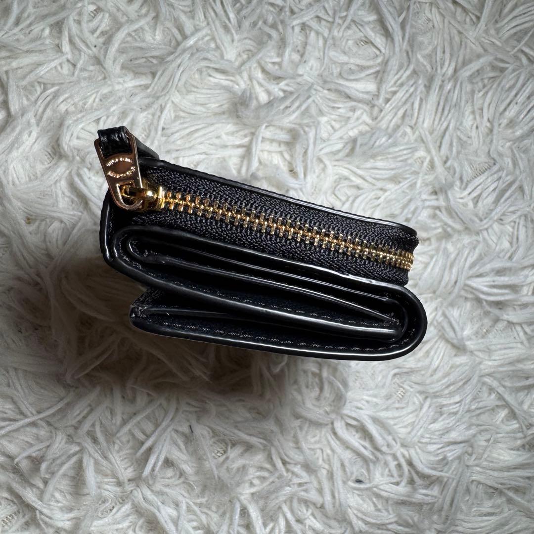 ☆【新品・未使用】COACH 三つ折り財布 ブラック クロスグレイン レザー☆