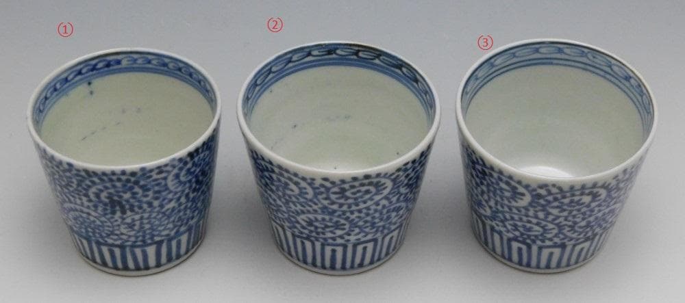 【鳳凰堂】古伊万里「蛸唐草 蕎麦猪口」染付 一客ずつ 江戸後期 送料出品者負担