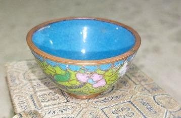 『集雅灯？　集雅軒？　七宝焼ぐい飲み 銅器 ガラス工芸 お猪口 中国古美術』