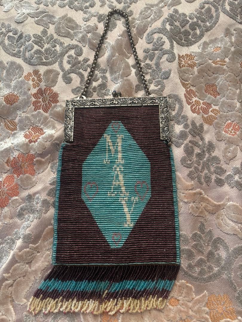 vintage ビーズ　ハンドバッグ