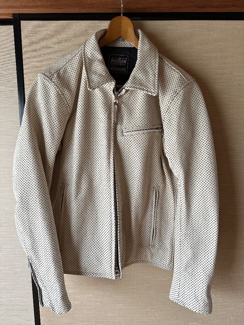 カドヤ　パンチングレザージャケット　RCR-PL / アイボリー