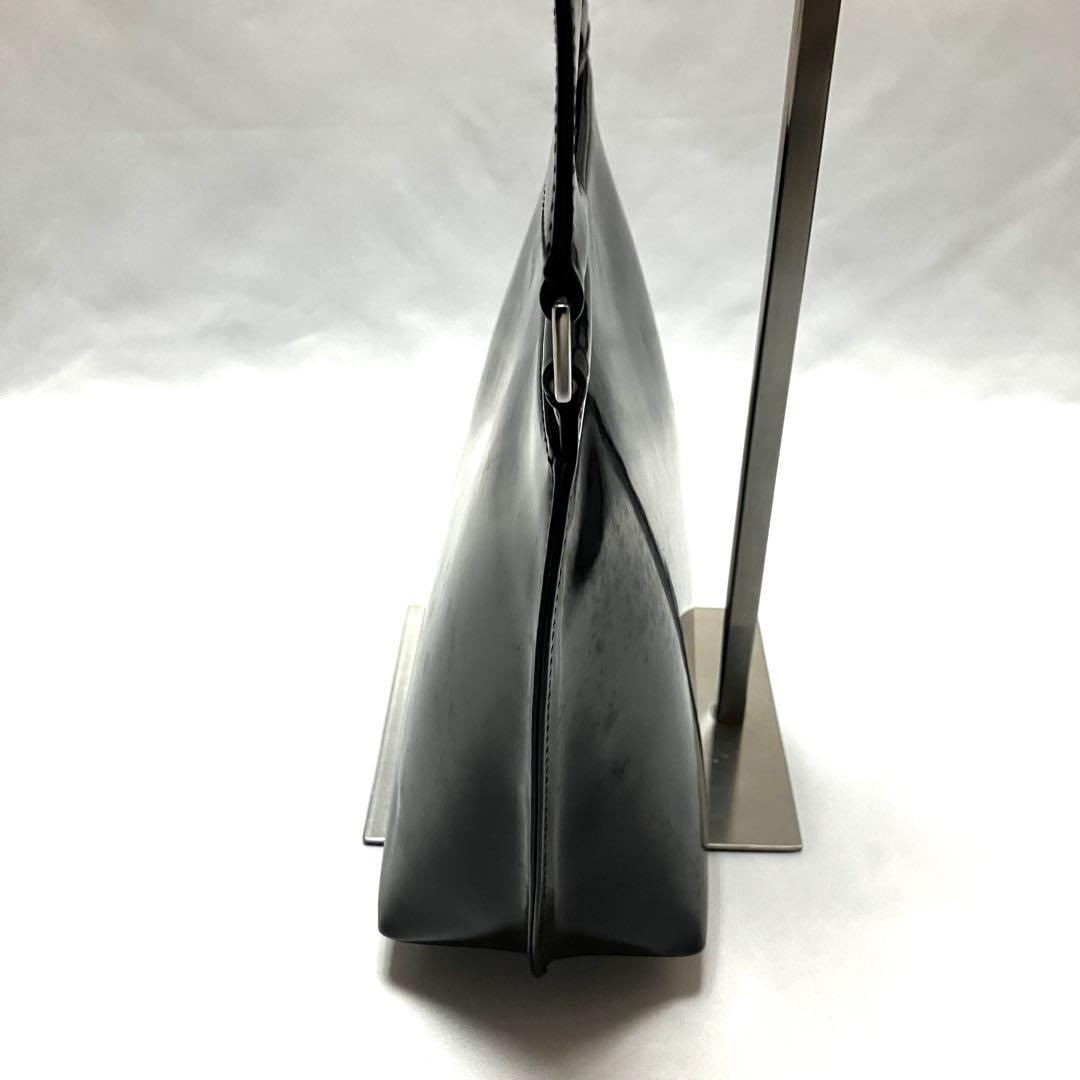 GUCCI グッチ ワンショルダー バッグ エナメル ブラック 黒 希少デザイン