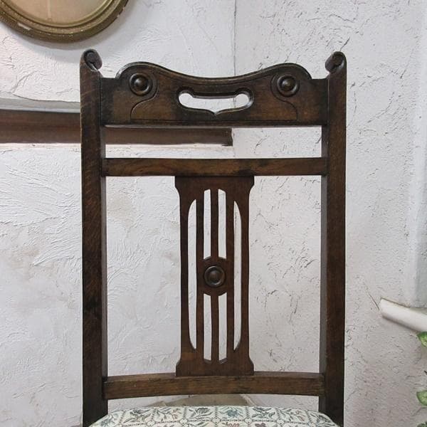 イギリス アンティーク 家具 ダイニングチェア 張りぐるみ椅子 英国 4209d