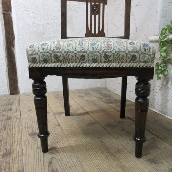 イギリス アンティーク 家具 ダイニングチェア 張りぐるみ椅子 英国 4209d