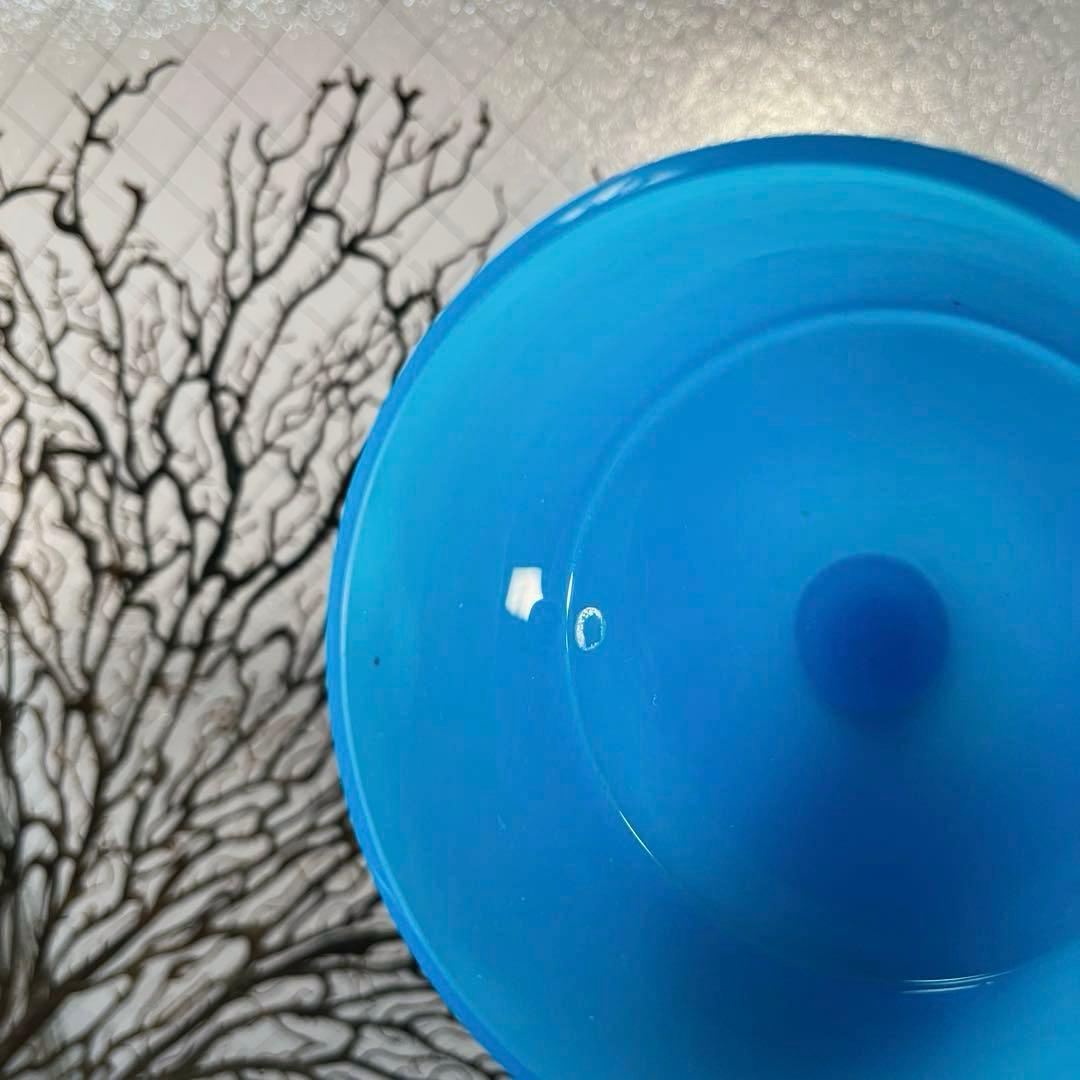 骨董　時代　練りガラス　テント型脚付　グラス型　飴屋瓶　ボンボン入れ　菓子器