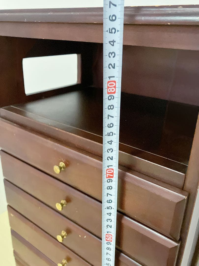 木製　10段　引き出し　電話台　FAX台　チェスト　サイドチェスト　棚、ラック