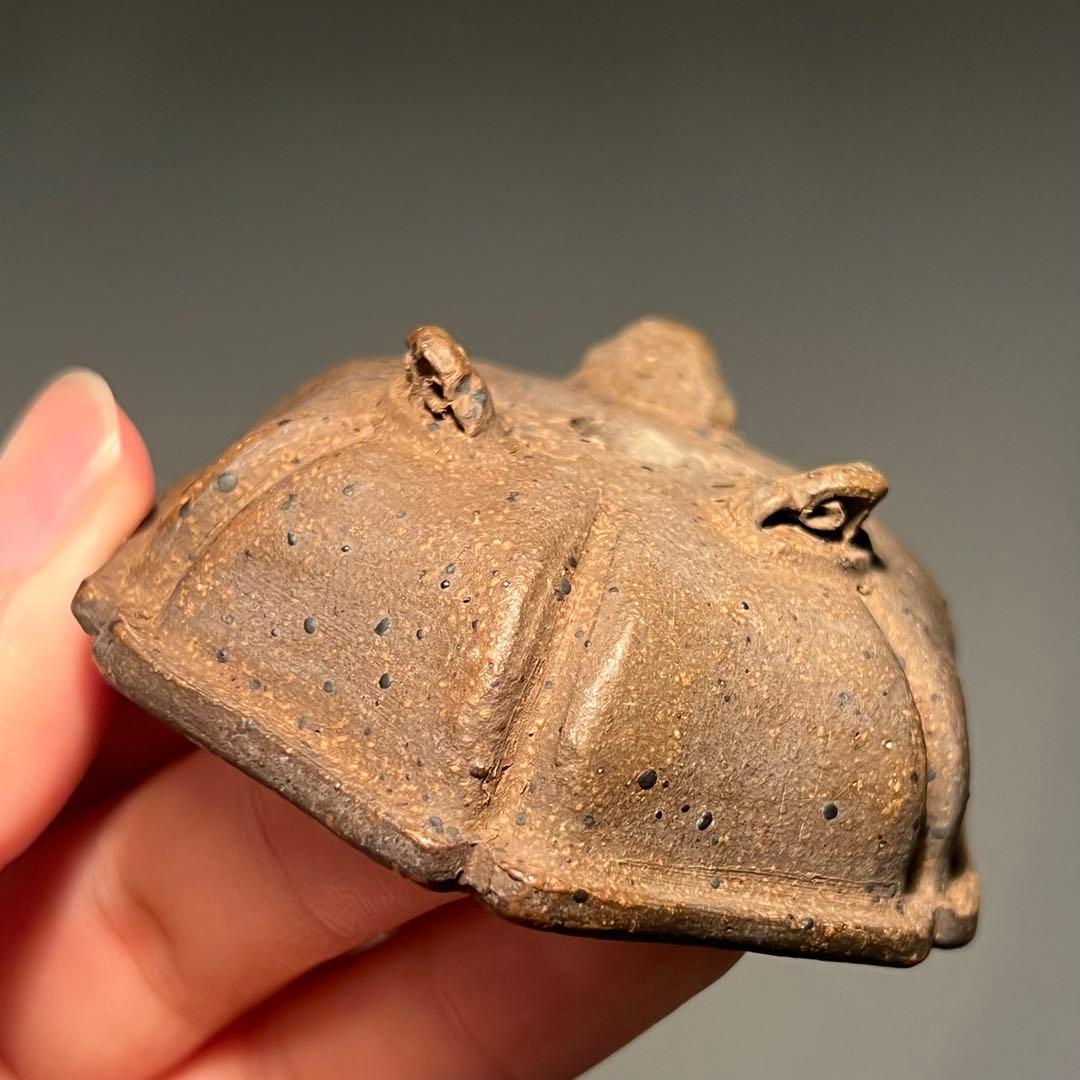 798.夢陶 紫泥雲足輸花 豆鉢 盆栽鉢 植木鉢 6.7*6.3*2.6cm