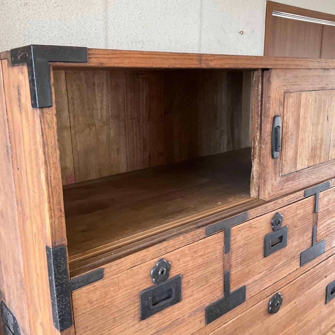 昭和家具　伝統的な和風木製タンス 6引き出し　⑥