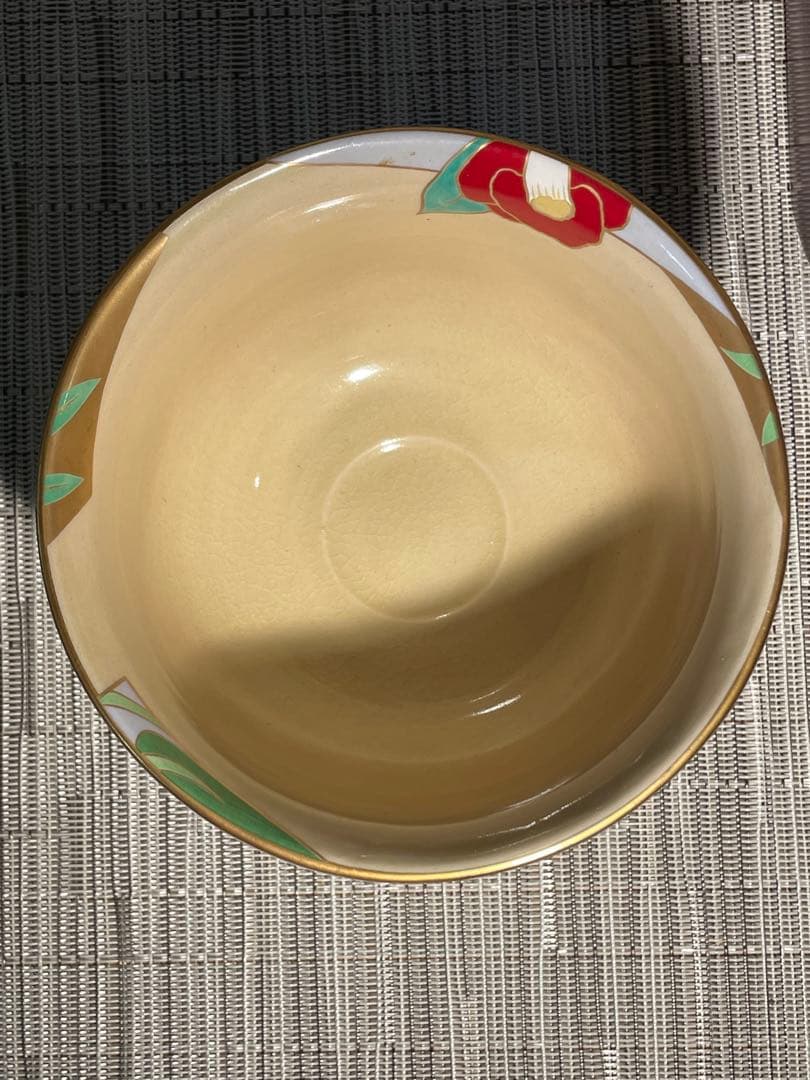 128桑野むつ子 京都御所の花十二ヶ月【3月椿・馬酔木】抹茶椀＆和陶皿 しおり付