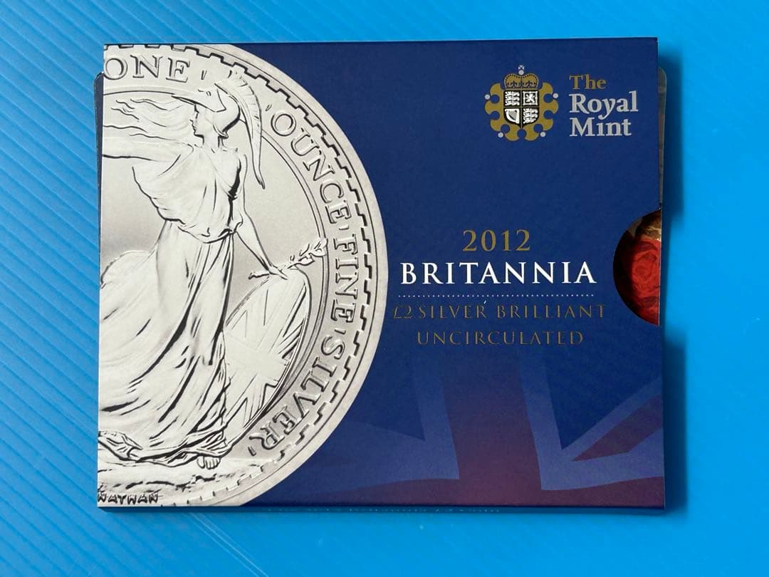 【希少】 2012年 ブリタニア銀貨イギリスロイヤルミント専用スライドケース入り