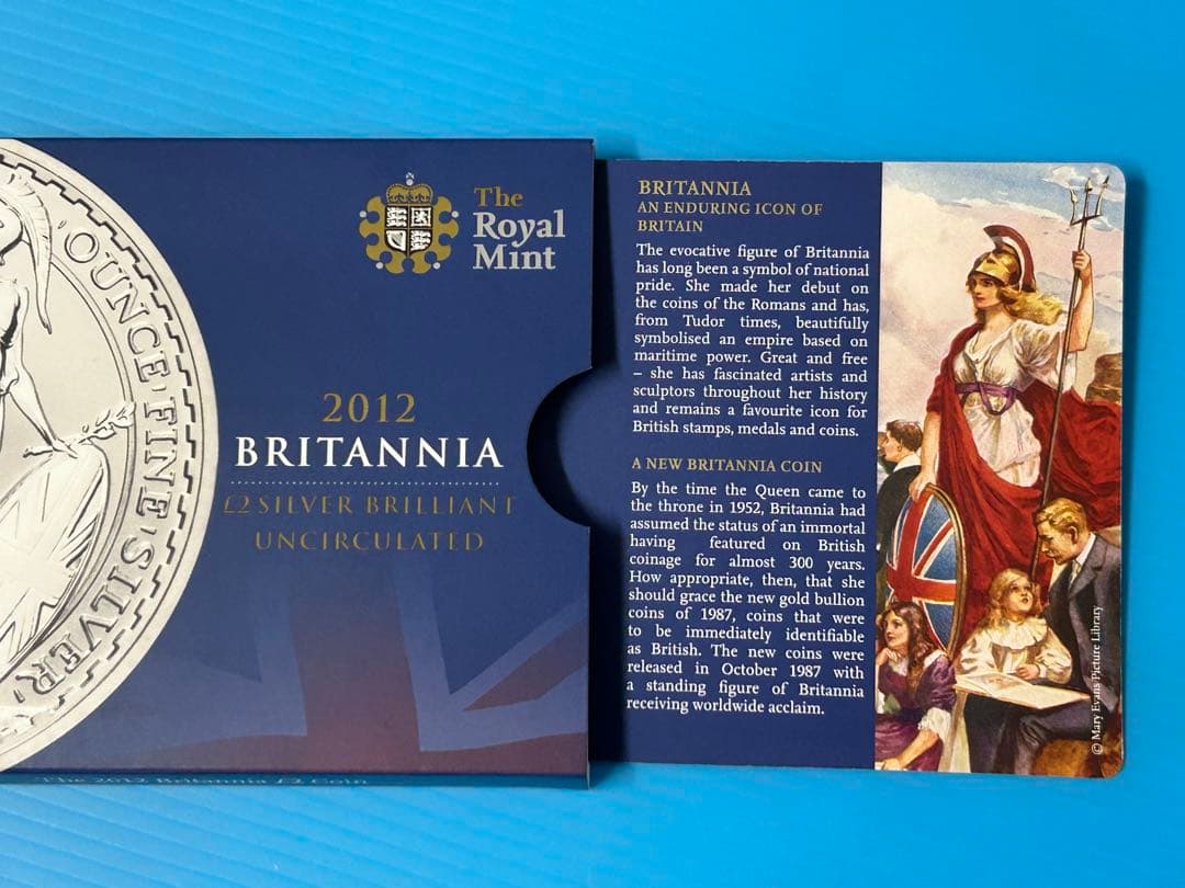 【希少】 2012年 ブリタニア銀貨イギリスロイヤルミント専用スライドケース入り