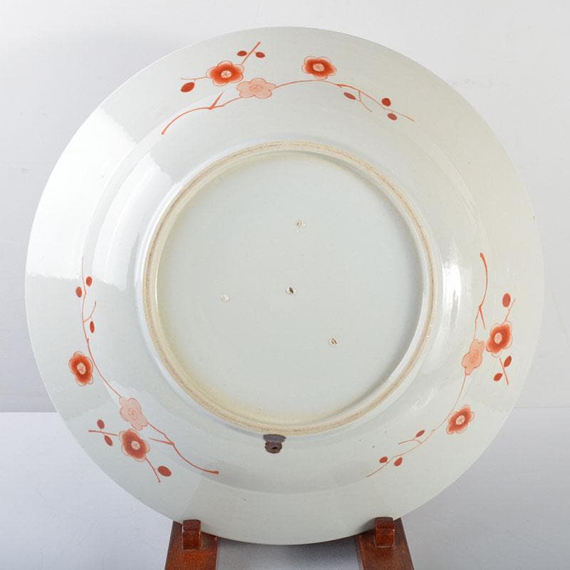 伊万里焼　古伊万里　染錦花文　飾皿　大皿　D　R4606B