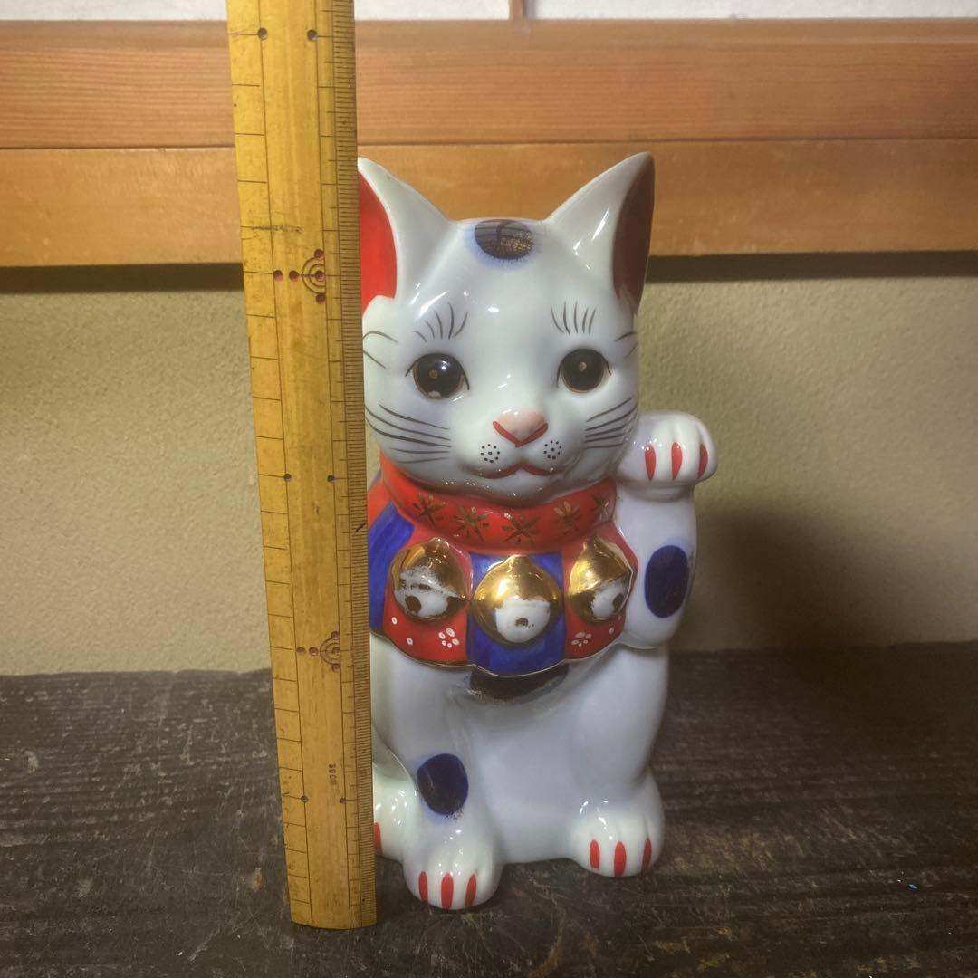 陶器製 招き猫 置物 約23cm11cm12cm