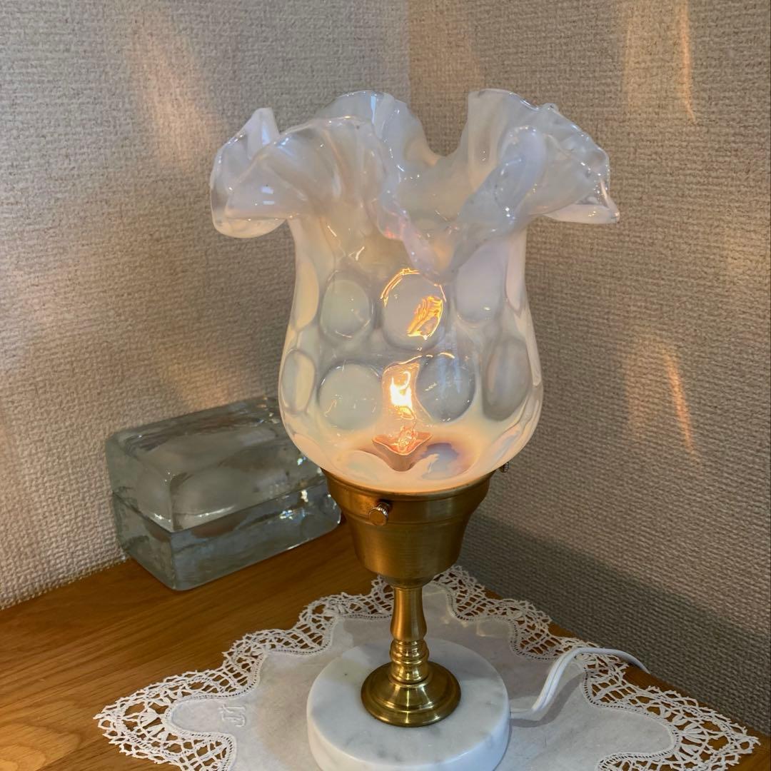 フェントン　1940年　オパールセント　ランプシェード　アンティーク