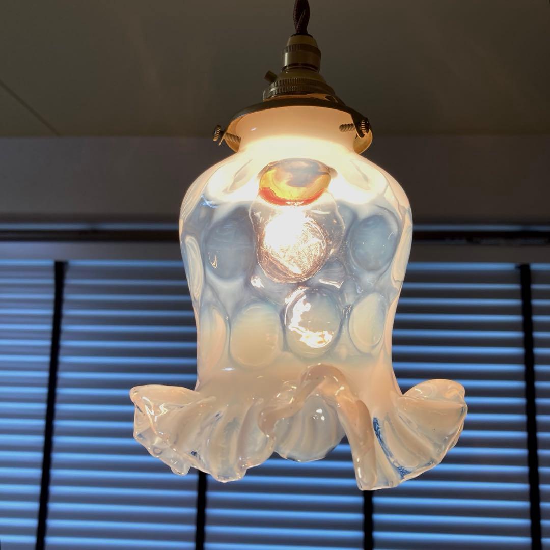 フェントン　1940年　オパールセント　ランプシェード　アンティーク