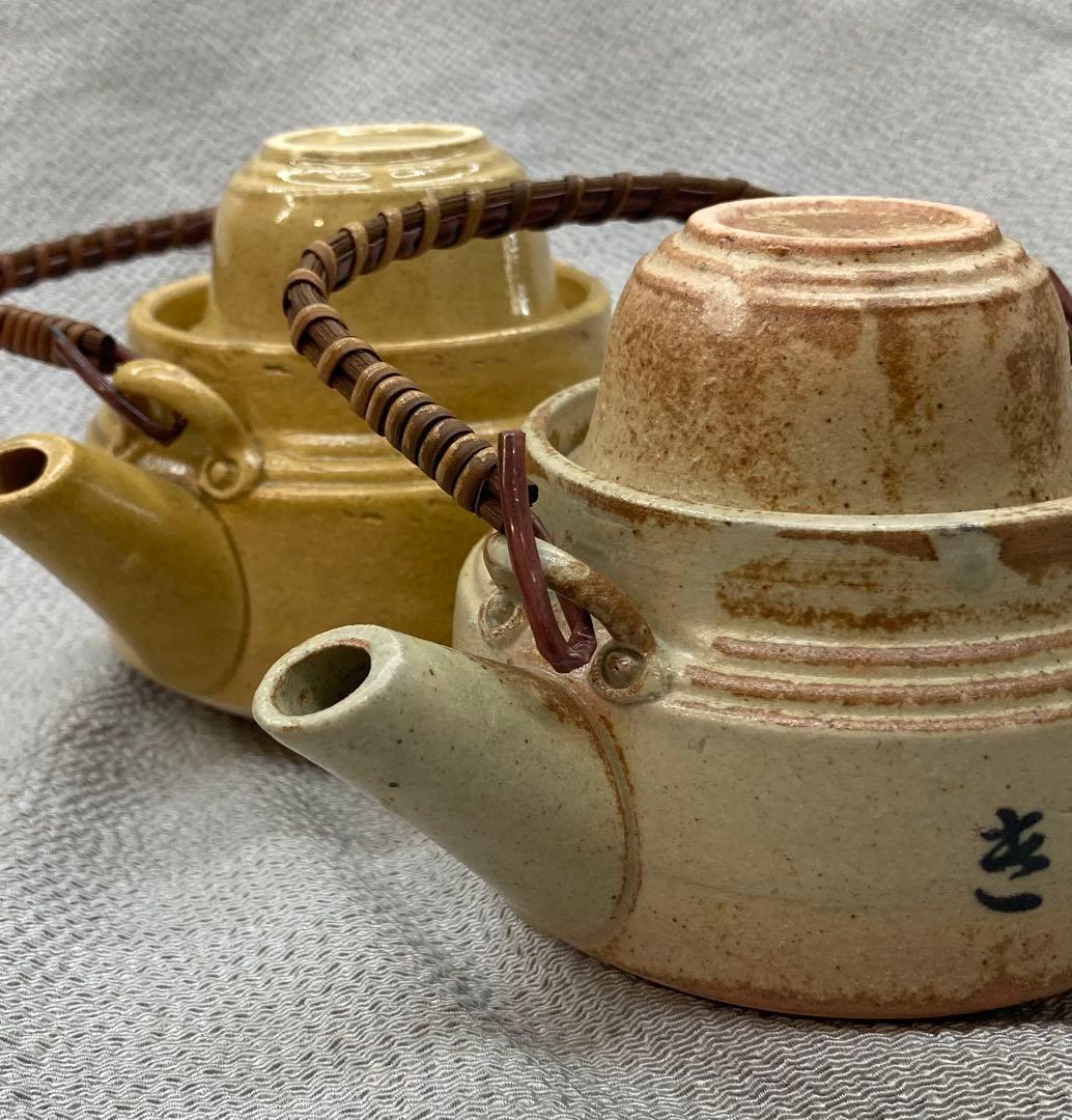 B290s 駅弁茶入セット　2組　「汽車古瓶」「しがらき」 駅弁茶入　レトロ