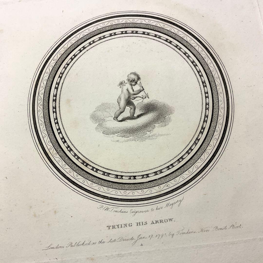 キューピットの版画（ローマの愛の神様）