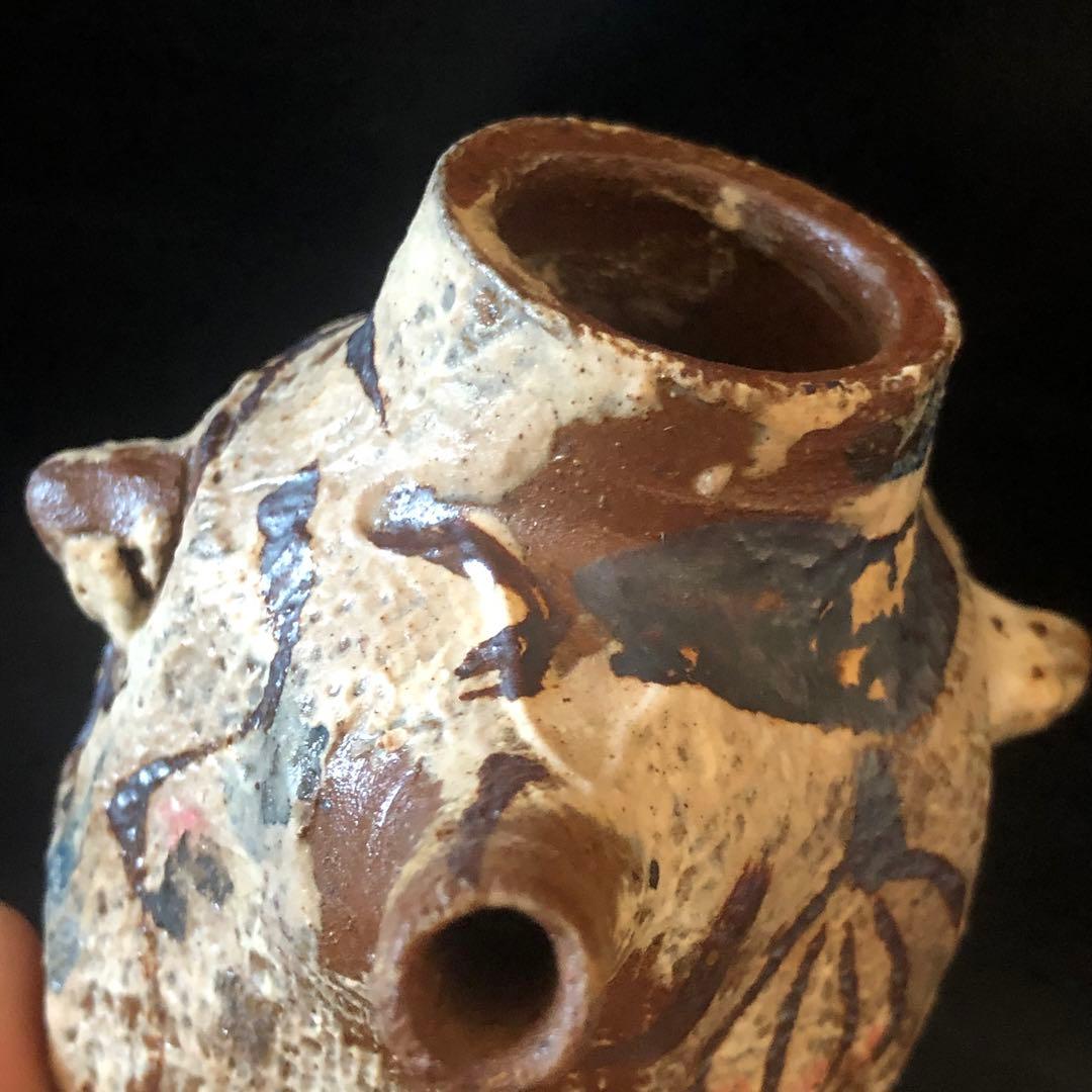 美しい古美術◼️蔵から美しく可愛い果物の描かれた作家物の水差し？が出て来ました。