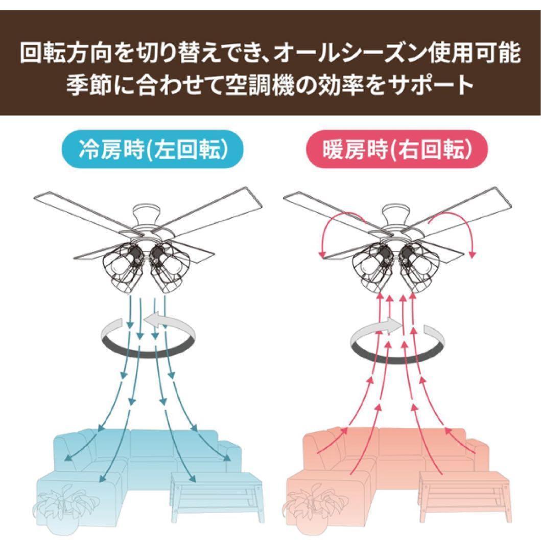 シーリングファンライト LED電球付　ホワイト